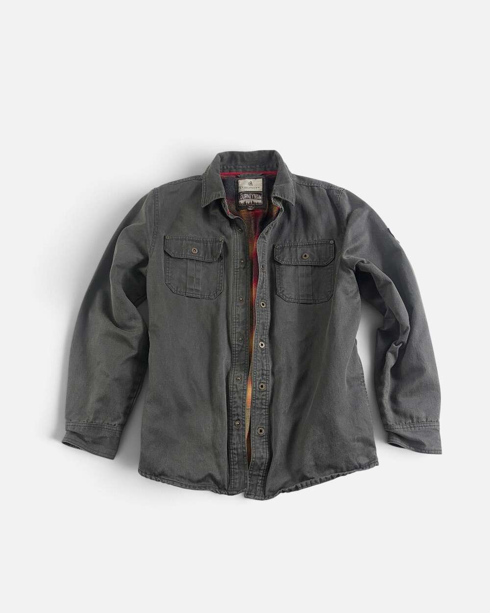 Legendary Whitetails Journeyman Flannel Lined Shirt Jacket Shacket M Tarmac Gray